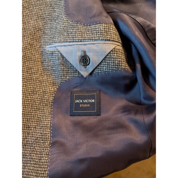 JACK VICTOR Plaid Blazer Sports Coat Wool Size 40 R EUC - Picture 5 of 8